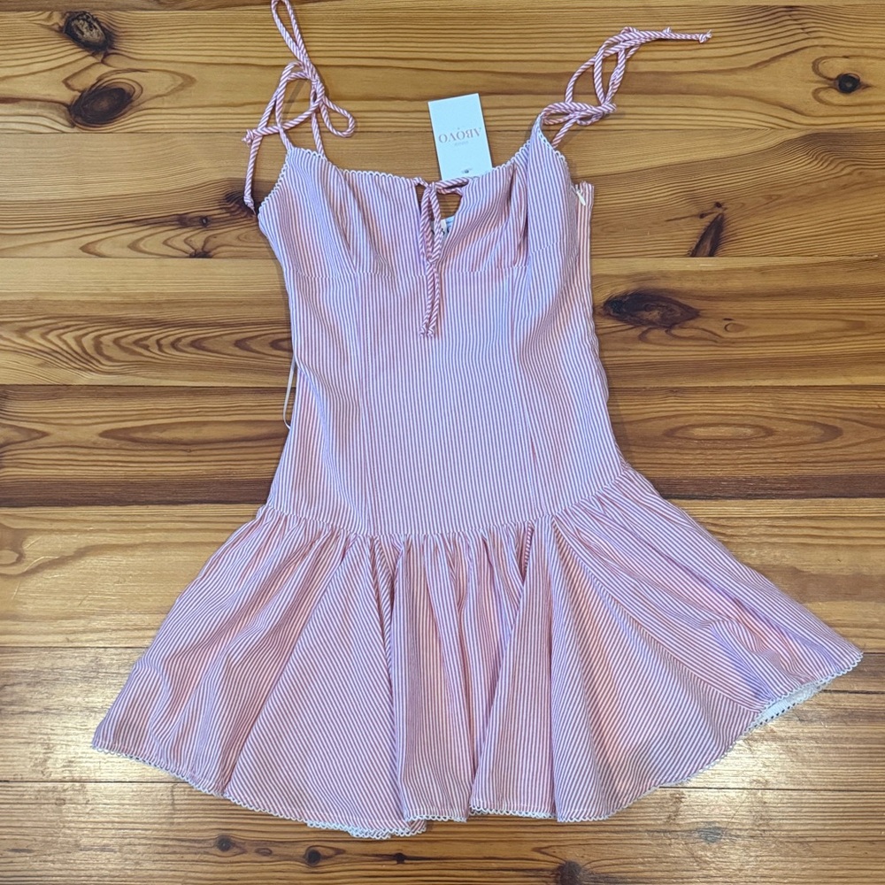 Pink Striped Mini Dress
